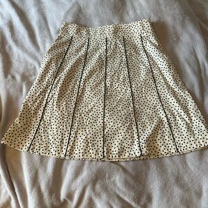 Willi Smith Cream and Black A-Line Skirt
